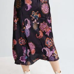 Piper & Scoot Bottoms + Jumpsuits The Edelyne Pom Pom Skirt In Black Floral