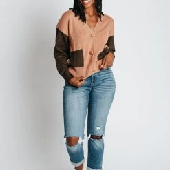 Piper & Scoot The Amelia Button Cardigan In Mauve Tops