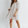 Piper & Scoot The Otis Floral Tunic Dress In Blush Dresses