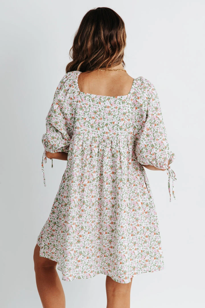 Piper & Scoot The Otis Floral Tunic Dress In Blush Dresses