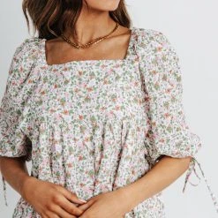 Piper & Scoot The Otis Floral Tunic Dress In Blush Dresses
