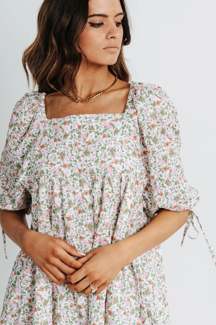 Piper & Scoot The Otis Floral Tunic Dress In Blush Dresses