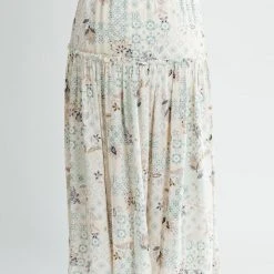 Piper & Scoot The Merritt Tiered Ruffle Maxi Skirt In Sage Bottoms + Jumpsuits