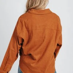 Piper & Scoot Tops The Nicky One Pocket Shacket In Brown