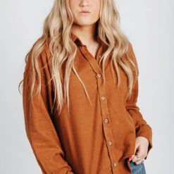 Piper & Scoot Tops The Nicky One Pocket Shacket In Brown