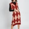 Piper & Scoot Dresses The Woolley Sweater Vest Dress In Ruby + Pink