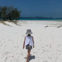 Piper & Scoot The Bucket Hat In Navy Stripe Accessories