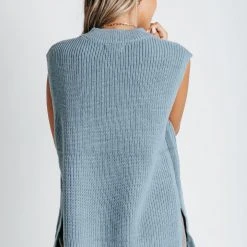 Piper & Scoot The Doran Sweater Vest In Blue Tops
