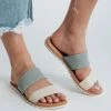 Piper & Scoot SOREL: Ella II Slide Sandal In Crushed Blue + Chalk
