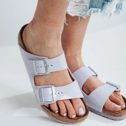 Birkenstock: Arizona Birko-Floor In Purple Fog (Narrow Fit) Shoes