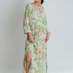 Piper & Scoot: The Kennedy Floral Maxi Dress In Green Dresses