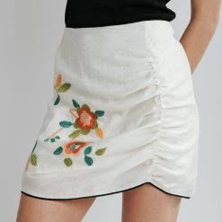 Piper & Scoot The Elmer Embroidered Skirt In Cream