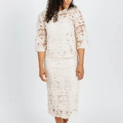 Piper & Scoot The Drew Lace Embellished Blouse In Cream