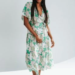 Piper & Scoot The Sawyer Floral Dress In Green