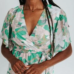 Piper & Scoot The Sawyer Floral Dress In Green