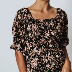 Dresses Piper & Scoot: The Maine Floral Maxi Dress In Black