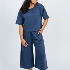 Piper & Scoot The Paris Jersey Tee In Navy