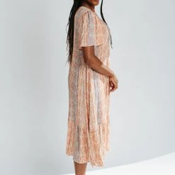 Piper & Scoot The Dove Printed Flowy Dress In Blue Multi