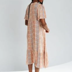 Piper & Scoot The Dove Printed Flowy Dress In Blue Multi