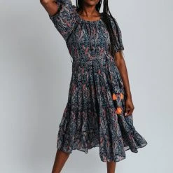 Piper & Scoot Dresses The Adley Belted Detail Dress In Navy