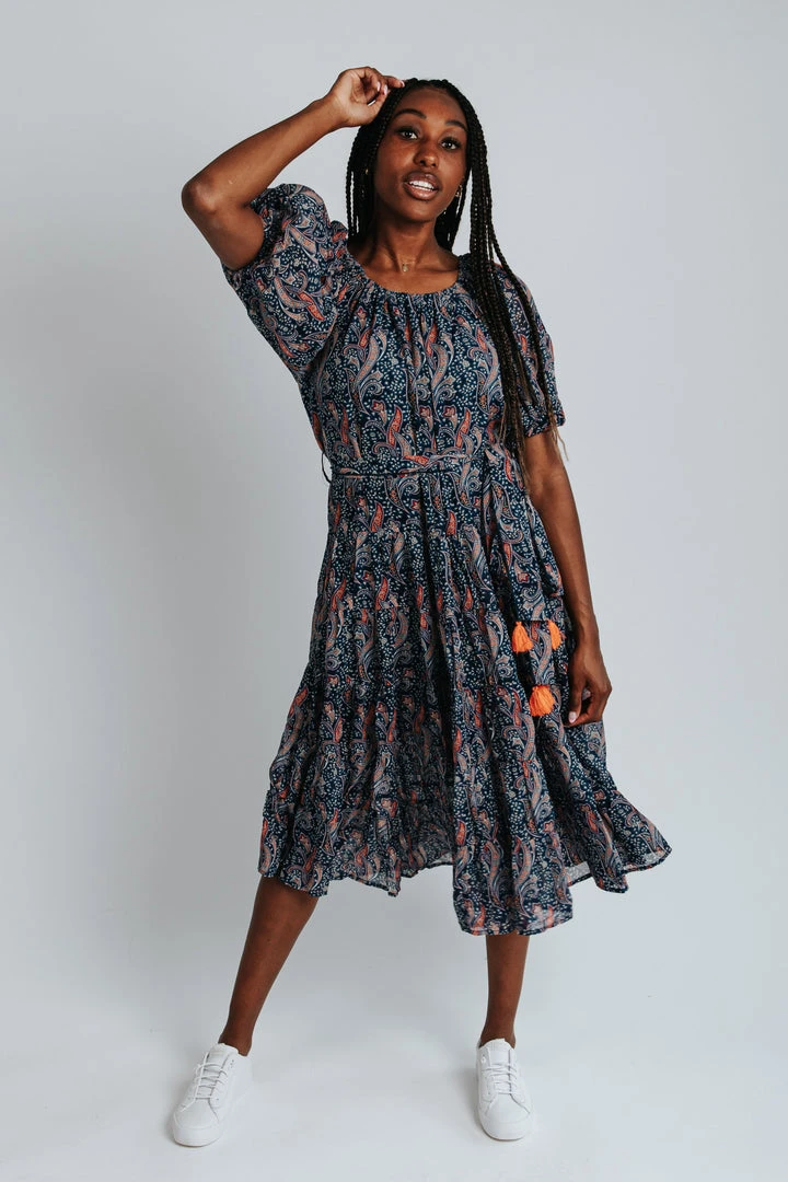 Piper & Scoot Dresses The Adley Belted Detail Dress In Navy