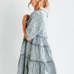 Piper & Scoot The Genevieve Babydoll Dress In Denim