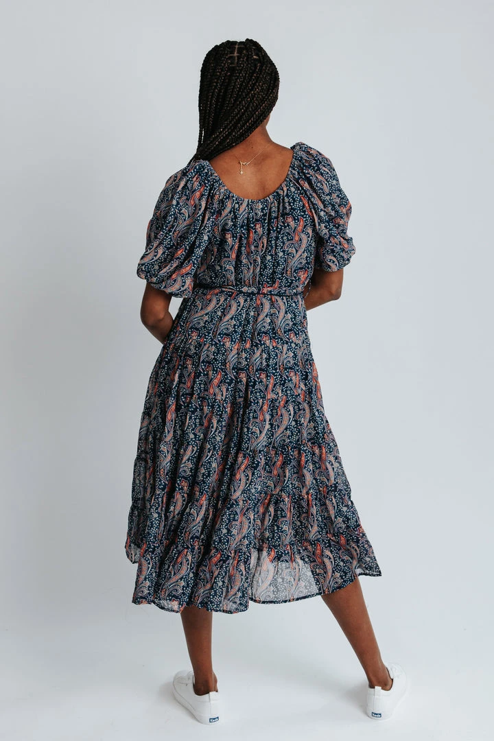 Piper & Scoot Dresses The Adley Belted Detail Dress In Navy