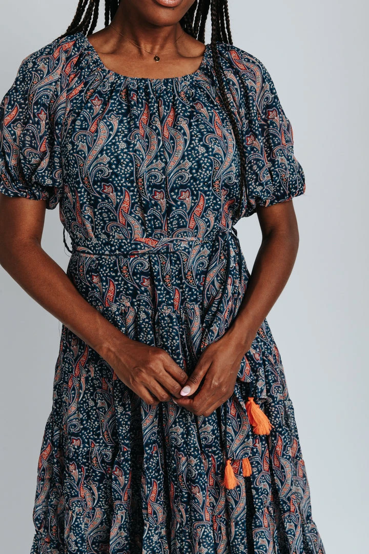 Piper & Scoot Dresses The Adley Belted Detail Dress In Navy