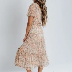 Piper & Scoot The Zale Smocked Midi Dress In Pink Floral