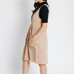 Piper & Scoot Dresses The Flagstaff Jumper Dress In Sand