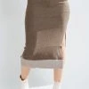 Piper & Scoot The Dale Sweater Skirt In Dark Brown Bottoms + Jumpsuits