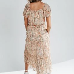 Piper & Scoot The Zale Smocked Midi Dress In Pink Floral