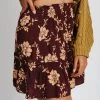 Piper & Scoot The Alayne Floral Printed Ruffle Mini Skirt In Burgundy
