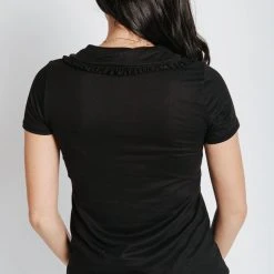 Piper & Scoot Tops The Gabe Collared Blouse In Black
