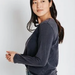 Piper & Scoot The Chad Crewneck Long Sleeve In Navy Tops