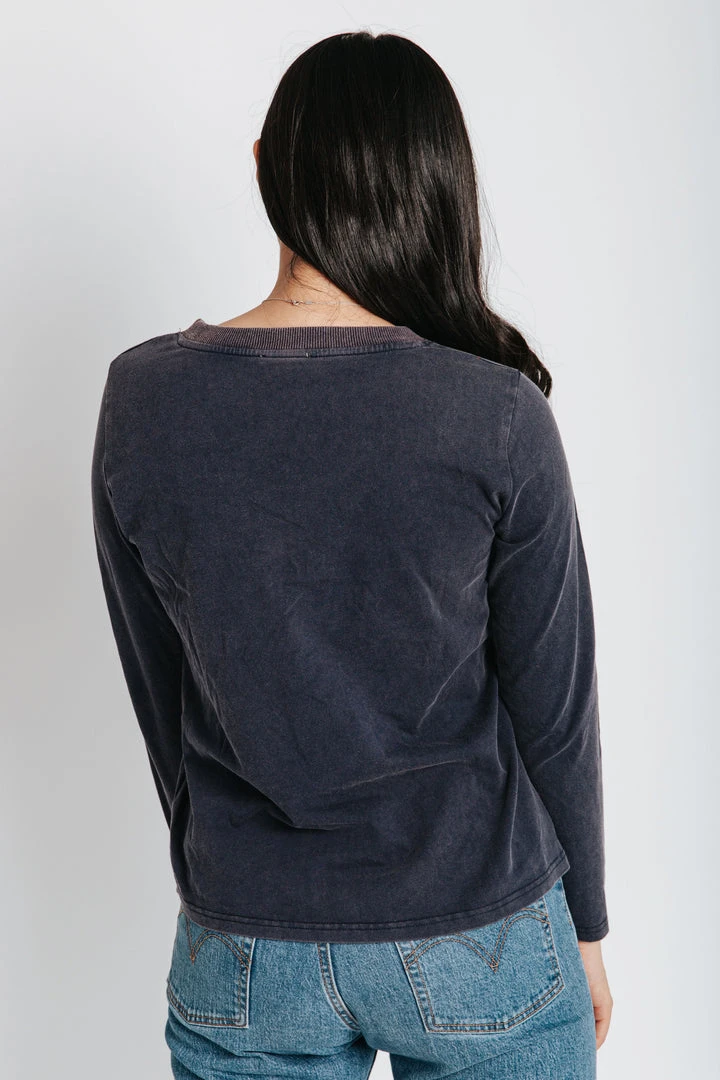 Piper & Scoot The Chad Crewneck Long Sleeve In Navy Tops