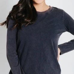 Piper & Scoot The Chad Crewneck Long Sleeve In Navy Tops