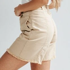 Piper & Scoot The Ervin A-Line Shorts In Tan Bottoms + Jumpsuits