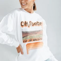 Piper & Scoot The OSU Album Cover Sweatshirt In White