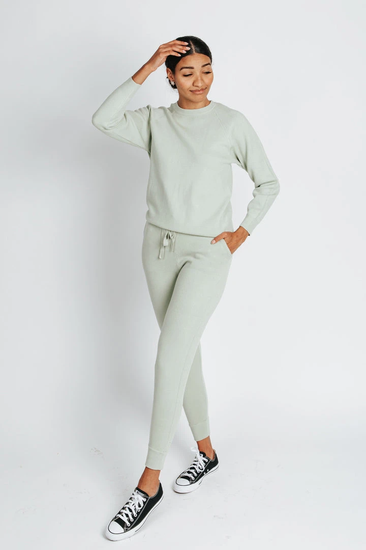 Piper & Scoot The Max Crewneck Sweater In Sage