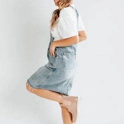 Piper & Scoot Dresses The Higgins Jumper Dress In Denim