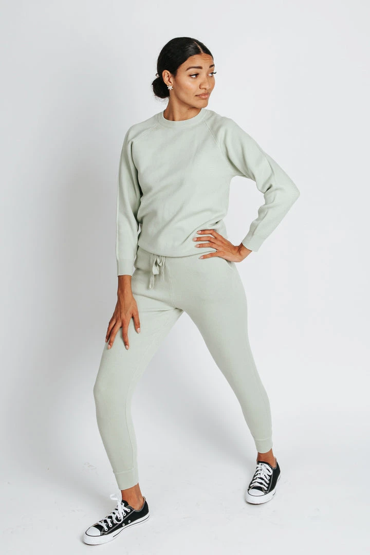 Piper & Scoot The Max Crewneck Sweater In Sage