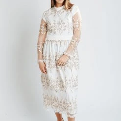 Piper & Scoot The Belnap Lace Detail Dress In White