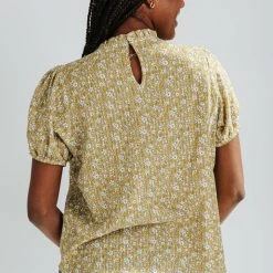 Piper & Scoot The Karli Pin-Tuck Detail Blouse In Mustard