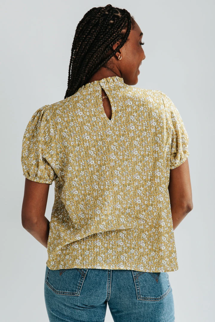 Piper & Scoot The Karli Pin-Tuck Detail Blouse In Mustard