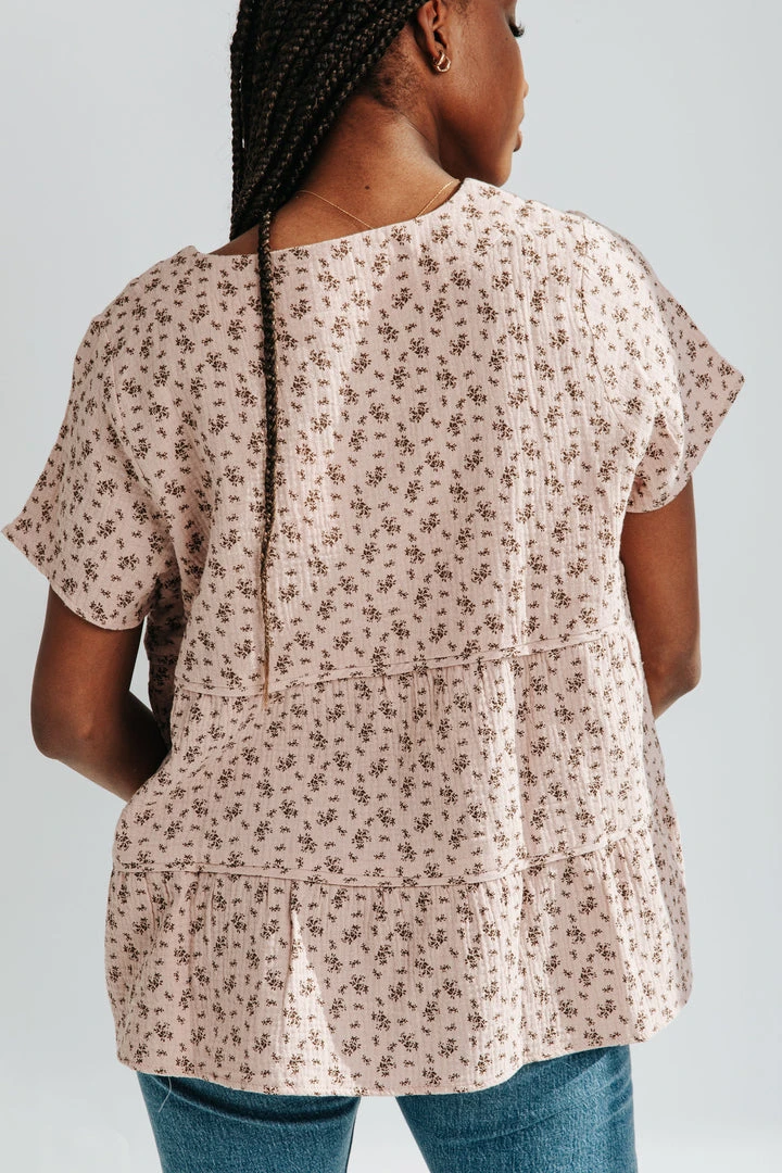 Piper & Scoot Tops The Bernie Patterned Top In Mauve