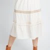 Piper & Scoot The Claudia Ruffle Detail Skirt In Cream Bottoms + Jumpsuits