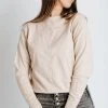 Piper & Scoot The Kaia Mock Neck Sweater In Oatmeal Tops
