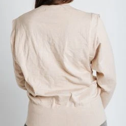 Piper & Scoot The Kaia Mock Neck Sweater In Oatmeal Tops