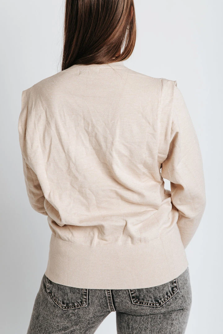 Piper & Scoot The Kaia Mock Neck Sweater In Oatmeal Tops